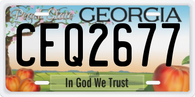 GA license plate CEQ2677