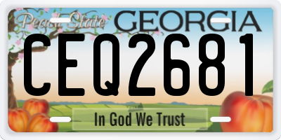 GA license plate CEQ2681