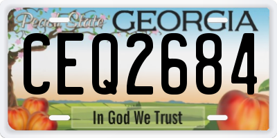 GA license plate CEQ2684