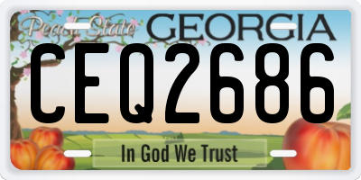 GA license plate CEQ2686