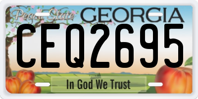GA license plate CEQ2695
