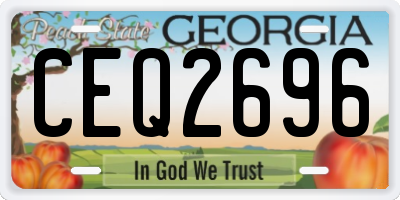 GA license plate CEQ2696