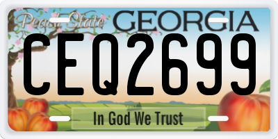 GA license plate CEQ2699