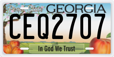 GA license plate CEQ2707