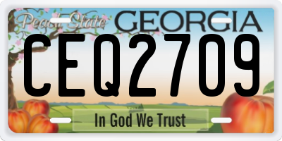 GA license plate CEQ2709