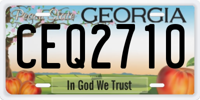 GA license plate CEQ2710
