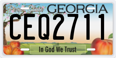 GA license plate CEQ2711