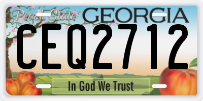 GA license plate CEQ2712