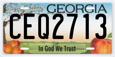 GA license plate CEQ2713