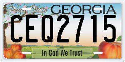 GA license plate CEQ2715