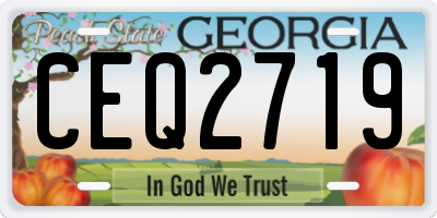 GA license plate CEQ2719