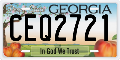 GA license plate CEQ2721
