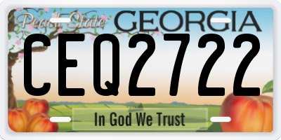 GA license plate CEQ2722