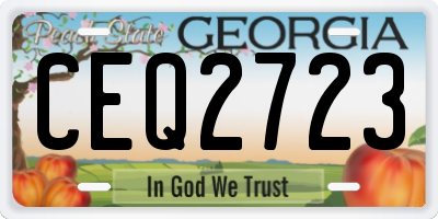 GA license plate CEQ2723