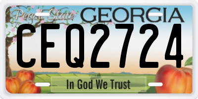 GA license plate CEQ2724
