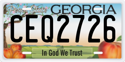 GA license plate CEQ2726