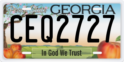 GA license plate CEQ2727