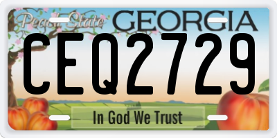 GA license plate CEQ2729