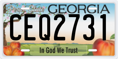 GA license plate CEQ2731