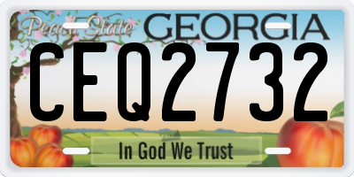 GA license plate CEQ2732