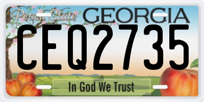 GA license plate CEQ2735