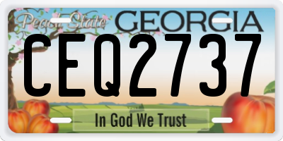 GA license plate CEQ2737