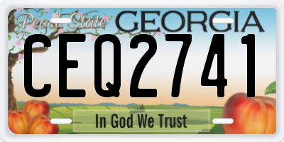 GA license plate CEQ2741