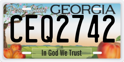 GA license plate CEQ2742