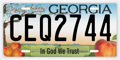 GA license plate CEQ2744