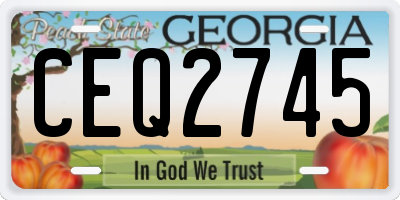 GA license plate CEQ2745