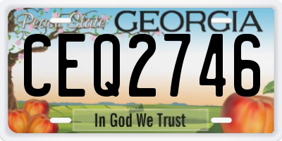 GA license plate CEQ2746