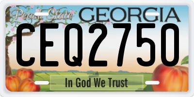 GA license plate CEQ2750