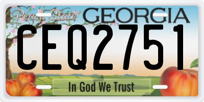 GA license plate CEQ2751