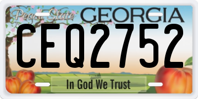 GA license plate CEQ2752