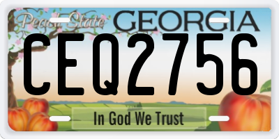 GA license plate CEQ2756