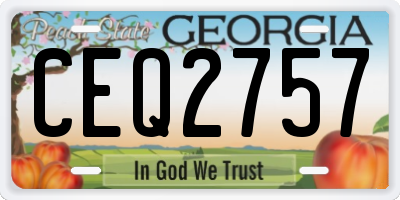 GA license plate CEQ2757