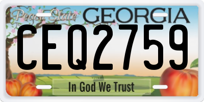 GA license plate CEQ2759