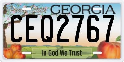 GA license plate CEQ2767