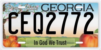 GA license plate CEQ2772