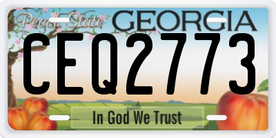 GA license plate CEQ2773