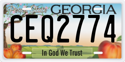 GA license plate CEQ2774