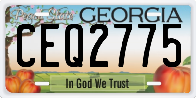 GA license plate CEQ2775