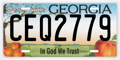 GA license plate CEQ2779