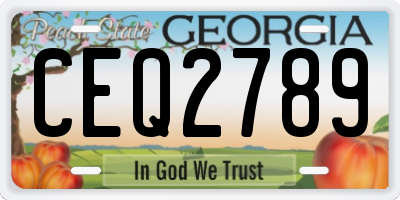 GA license plate CEQ2789