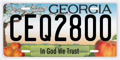 GA license plate CEQ2800