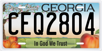 GA license plate CEQ2804