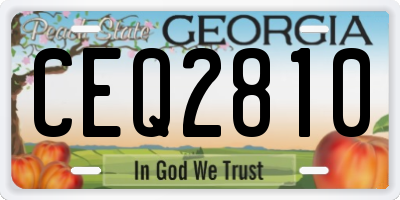 GA license plate CEQ2810