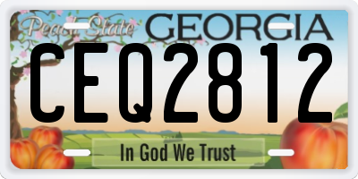 GA license plate CEQ2812