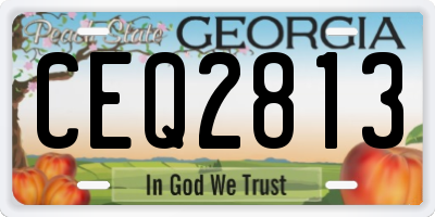 GA license plate CEQ2813