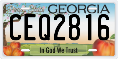 GA license plate CEQ2816